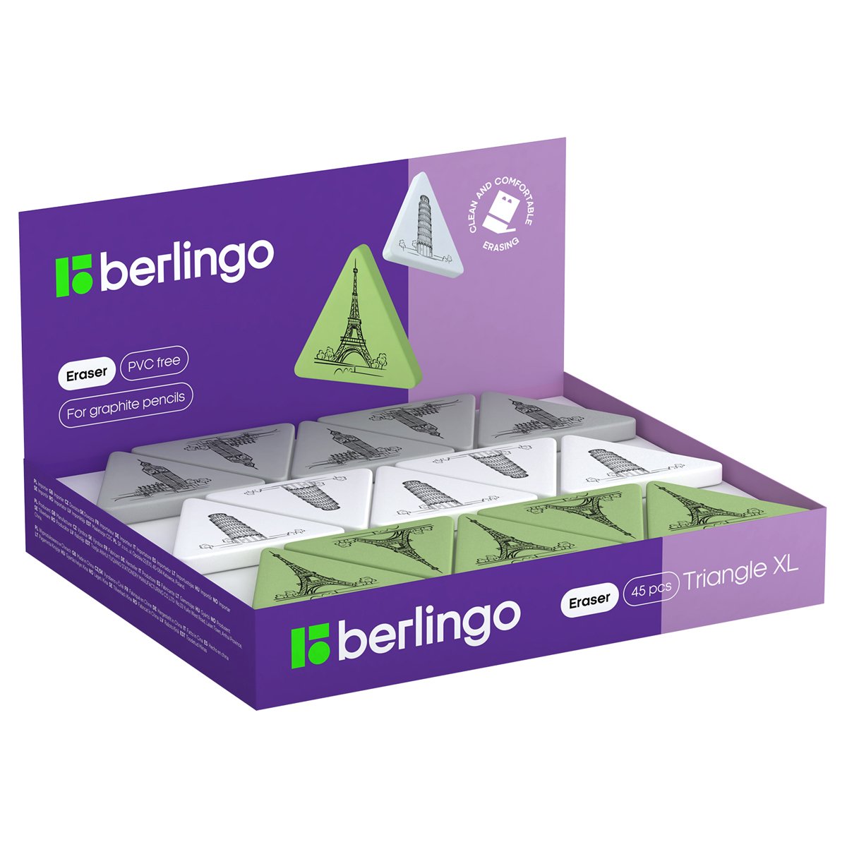 Ластик Berlingo «Triangle XL», треугольный, термопластичная резина, 55×55×9мм