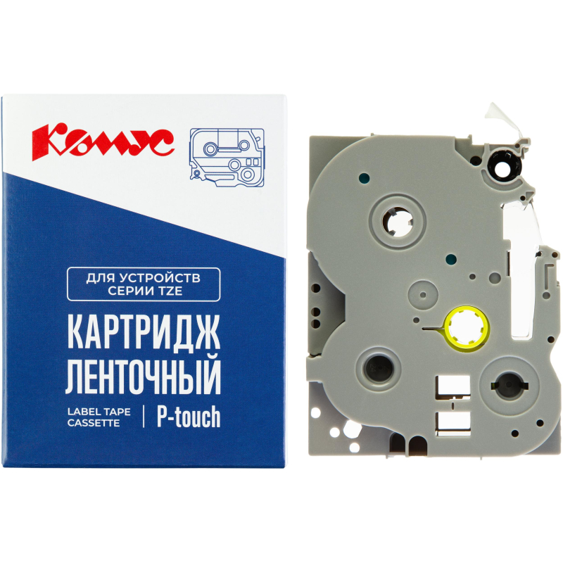 Картридж Комус TZE-261(Brother TZE-261 черный на белом,36мм/8м)