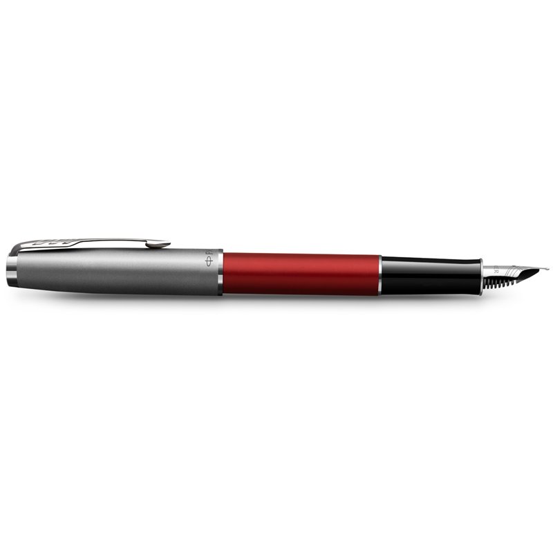 Ручка перьевая Parker «Sonnet Sand Blasted Metal&Red Lacquer» черная, 0.8мм, подар. уп. 