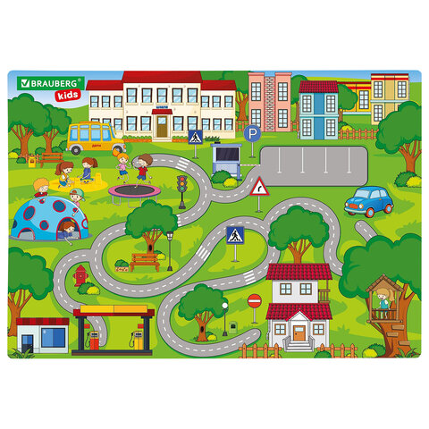 превью Настольное покрытие BRAUBERG KIDS, А3+, пластик, 46×33 см, «Лабиринт»