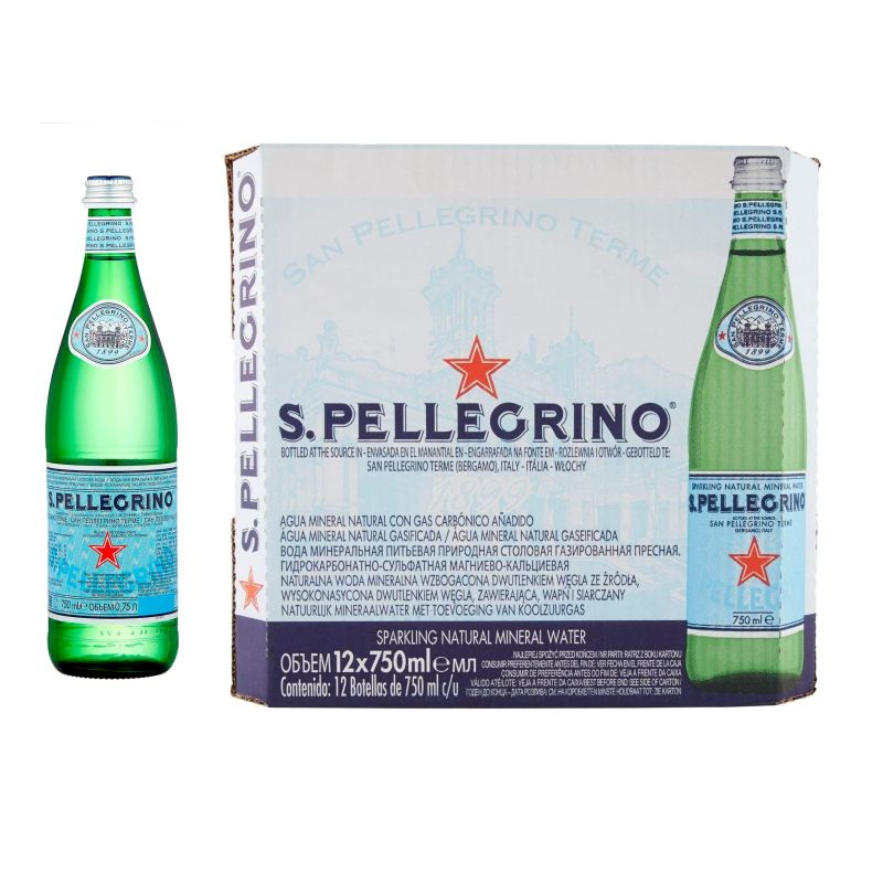 превью Вода минеральная San Pellegrino питьевая газ стекло 0.75 л 12шт/уп