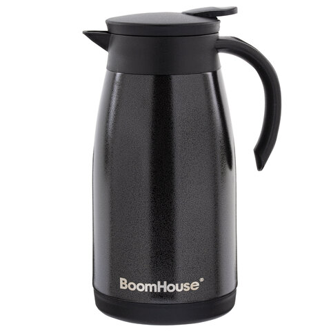 Чайник-термос 1 л, BOOMHOUSE (БУМХАУС) COFFEE BREAK, нержавеющая сталь SUS304, черный, ТЕРМОЧАЙНИК