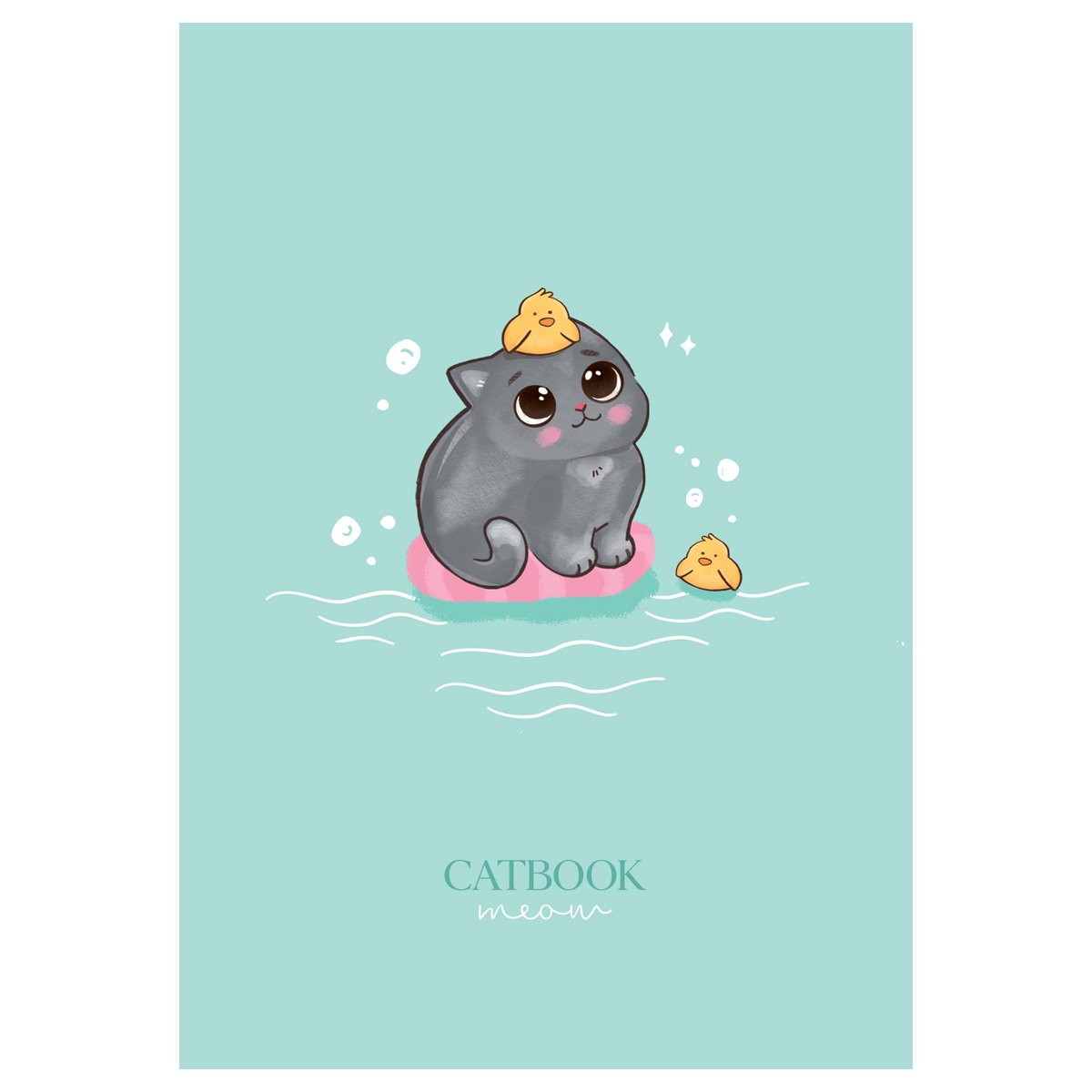Тетрадь 80л., А5, клетка на гребне MESHU «Cat Book», двойная обложка, матовая ламинация, выб. лак