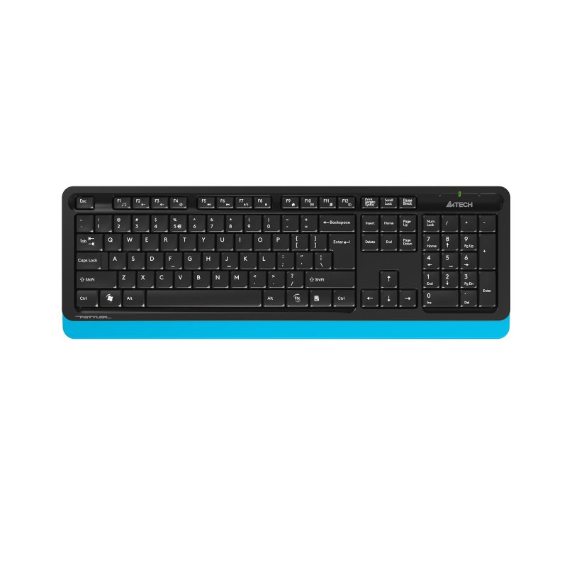Набор клавиатура+мышь A4Tech Fstyler FG1010 кл:черн/син м:черн/син USB WLS