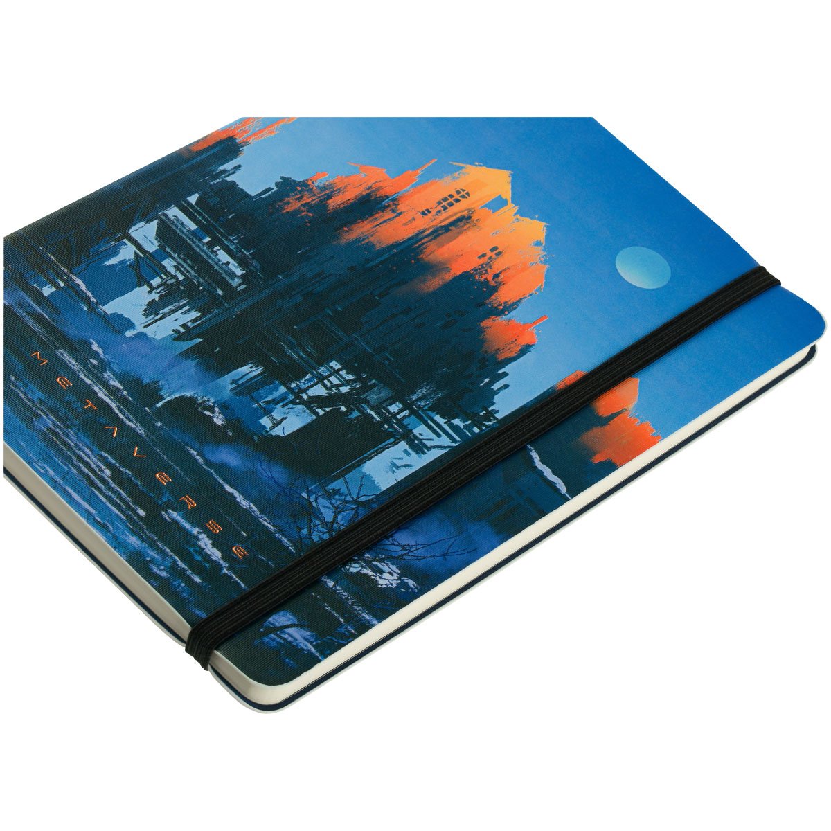 Записная книжка А5 80л. ЛАЙТ, кожзам, Greenwich Line «Future. Fallen city», с резинкой, тиснение фольгой, блок в линию