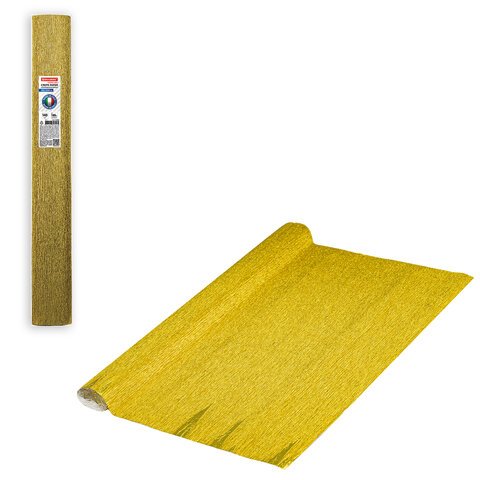 превью Бумага гофрированная (ИТАЛИЯ) 140 г/м2, желтое золото (911), 50×250 см, BRAUBERG FLORE