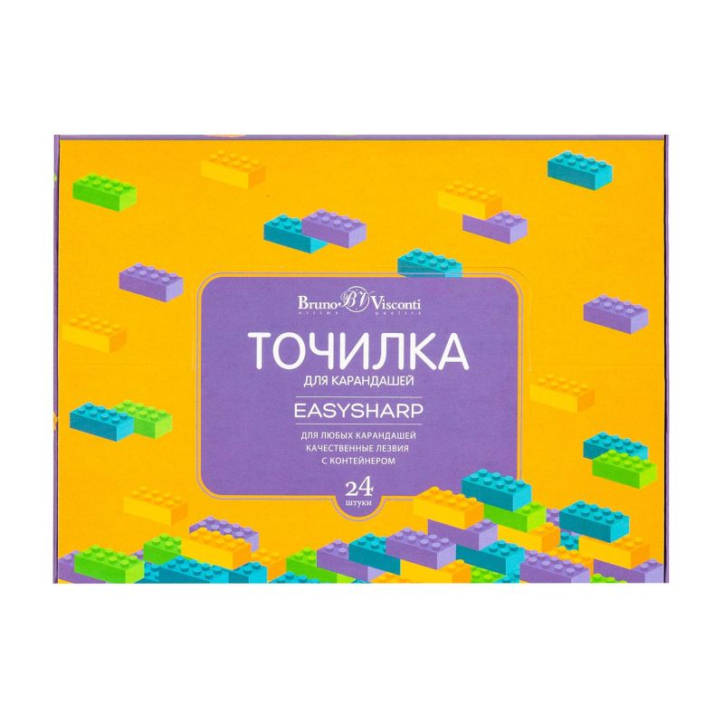 Точилка с контейнером BV EASYSHARP ЛЕГО 1 отв. 4 вида в асс 35-0046