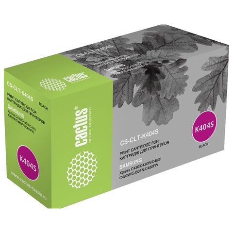 превью Картридж лазерный CACTUS (CS-CLT-K404S) для Samsung SL-C430/C430W/C480/C480W, черный, ресурс 1500 страниц