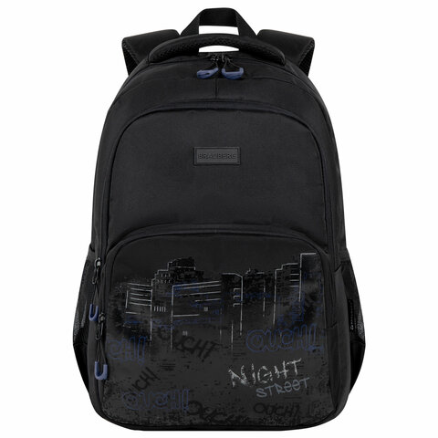 Рюкзак BRAUBERG CONCEPT универсальный, 2 отделения, светоотражающий принт, Night city, 45×30х18 см