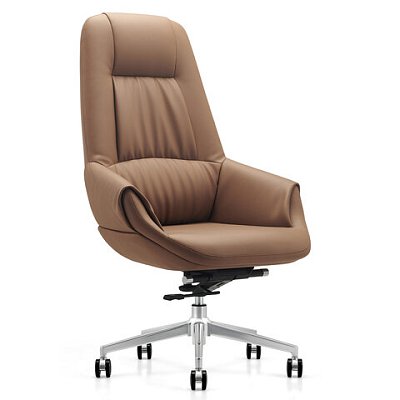 Кресло HAWASAN (ХАВАСАН) PREMIUM EX-810, хромированная сталь, экокожа, коричневое
