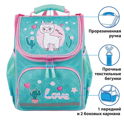 Ранец ПИФАГОР BASICс эргономичной спинкойBaby lama35×28х18 см229934