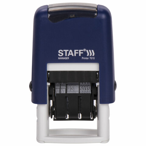 Датер-мини STAFF, месяц цифрами, оттиск 22×4 мм, «Printer 7810 BANK»