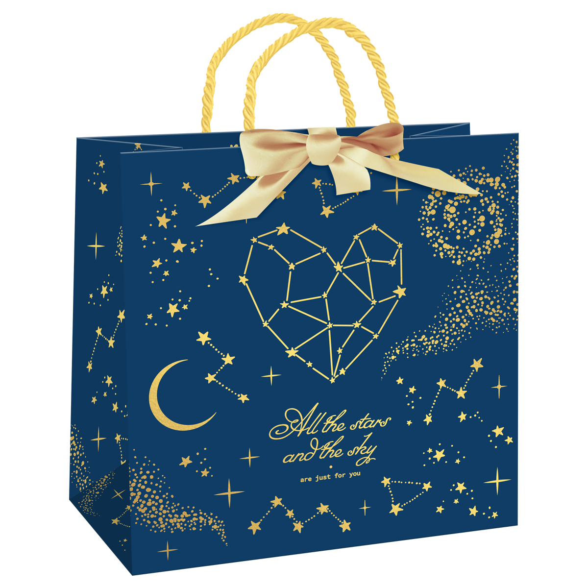 превью Пакет подарочный 20×20×10см MESHU «Stars magic», фольга, матовая ламинация