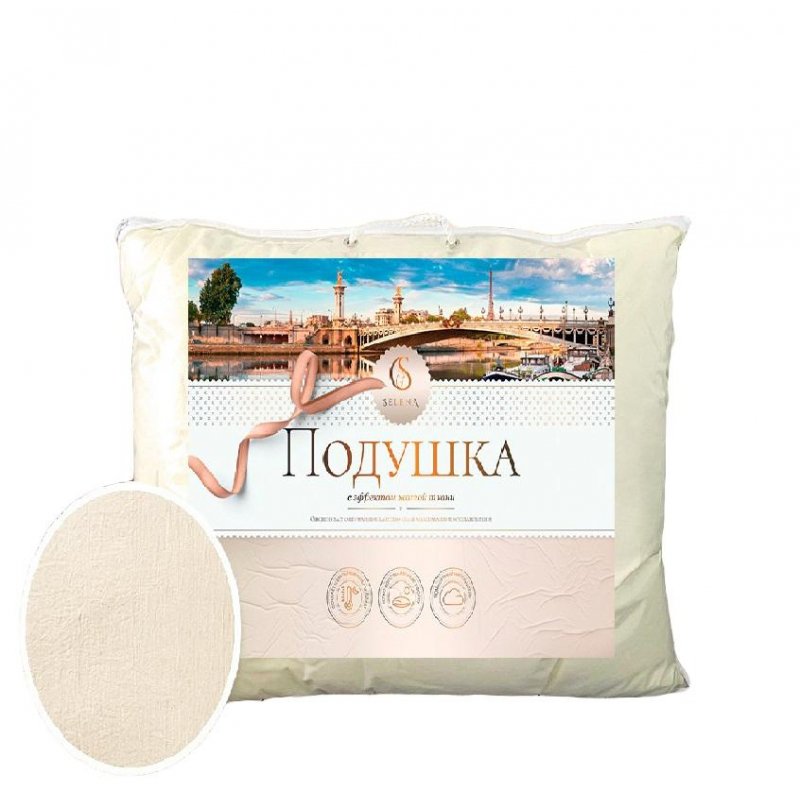 превью Подушка Crinkle line 70×70 см искусственный лебяжий пух/микрофибра