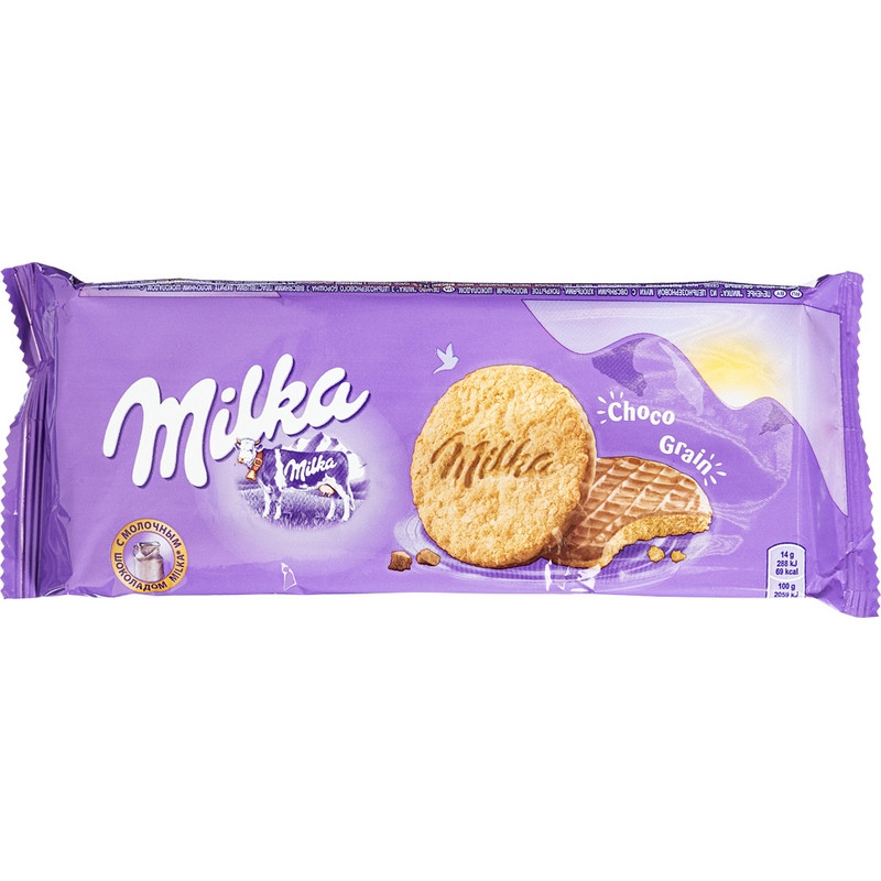 превью Печенье Milka с овсяными хлопьями и молочным шоколадом 168 г