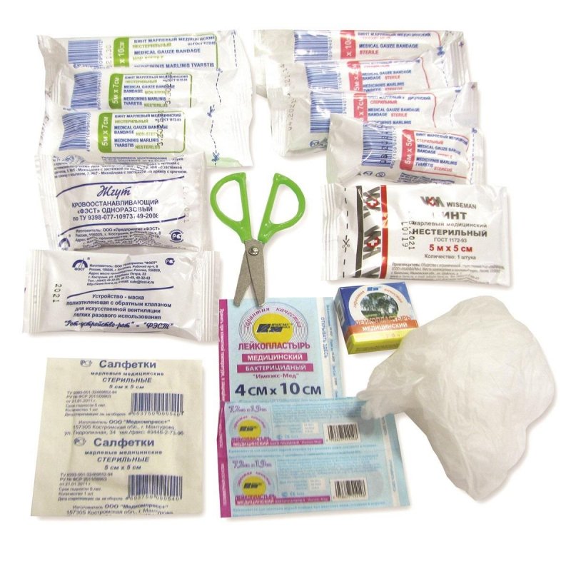 Аптечка первой помощи для велосипедистов и мотоциклистов ФЭСТ № 3 (бокс пластиковый)