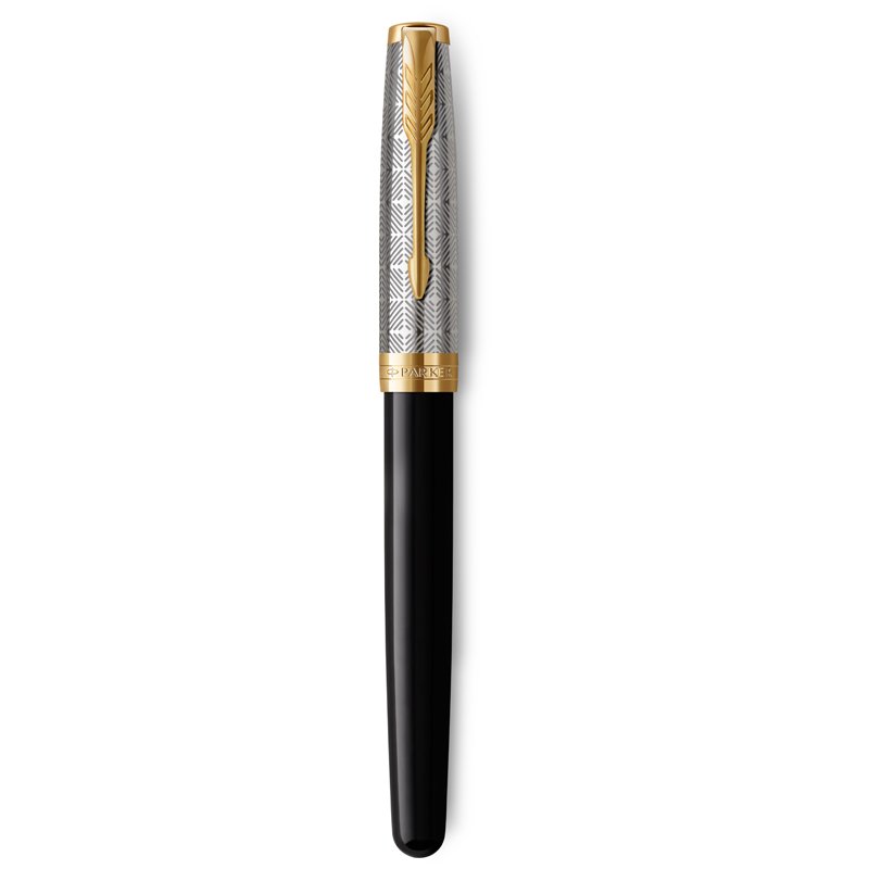 Ручка перьевая Parker «Sonnet Premium Metal&Black GT», черная, 0.8мм, подарочная упаковка