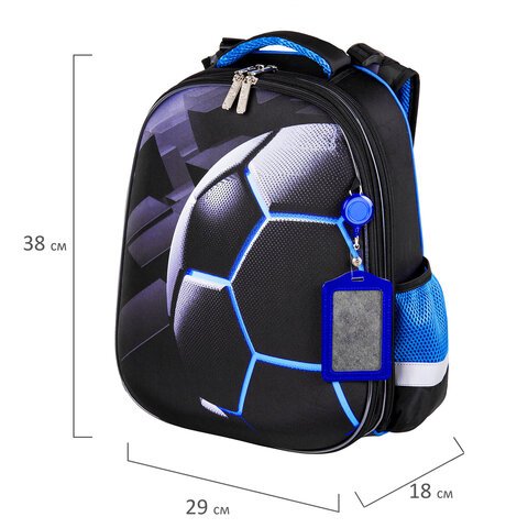Ранец ЮНЛАНДИЯ EXTRA, с дополнительным объемом, «Soccer ball», 38×29х18 см