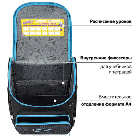 Ранец ЮНЛАНДИЯ WISE, 1 отделение, 3 кармана, устойчивое дно, «Sport game», 37×29×15 см