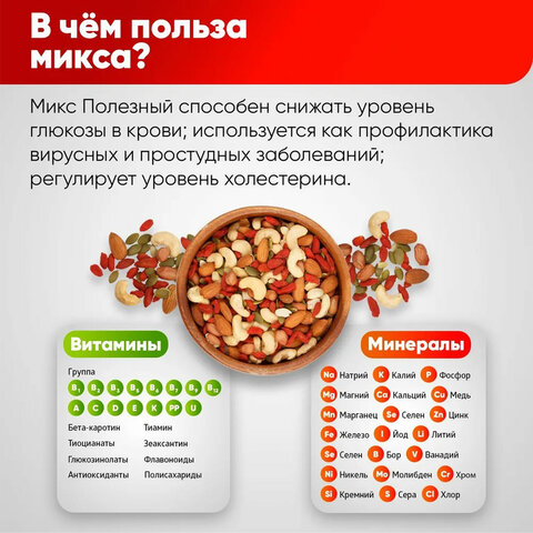 Ореховая смесь сушеная NARMAK «МИКС Полезный» с тыквенными семечкамиягодами годжи500 г