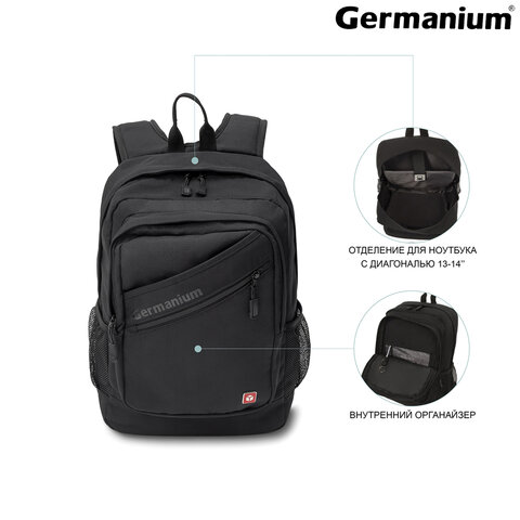 Рюкзак B-PACK «S-09» (БИ-ПАК) универсальный, с отделением для ноутбука, уплотненная спинка, черный, 44×30×14 см