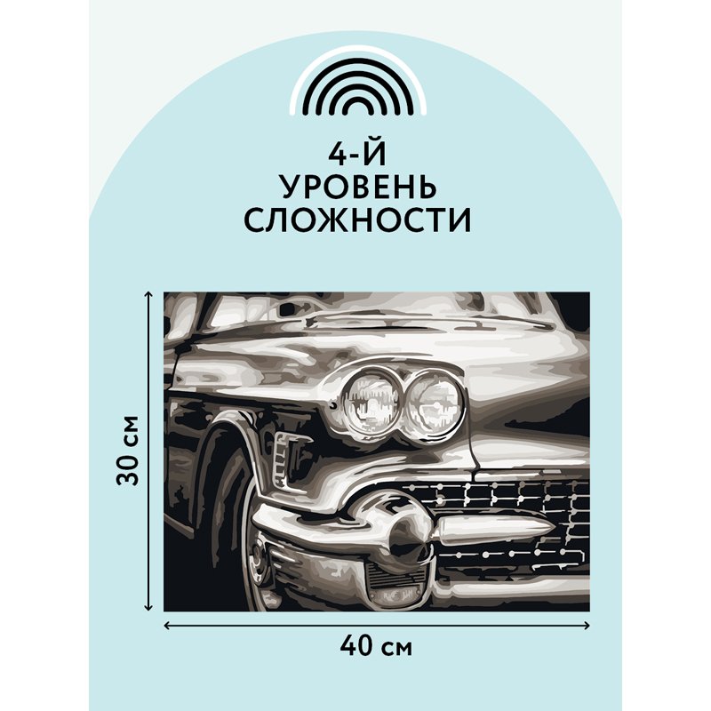 Картина по номерам на холсте ТРИ СОВЫ «Винтажный автомобиль», 30×40, с акриловыми красками и кистями