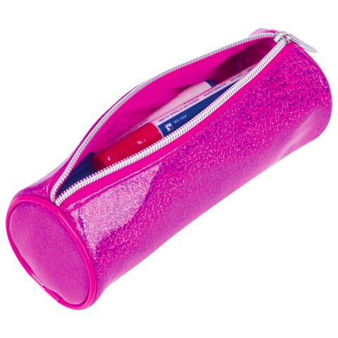 Пенал-тубус BRAUBERG, мягкий, «Glitter Pink», 20×7×7 см, 229017