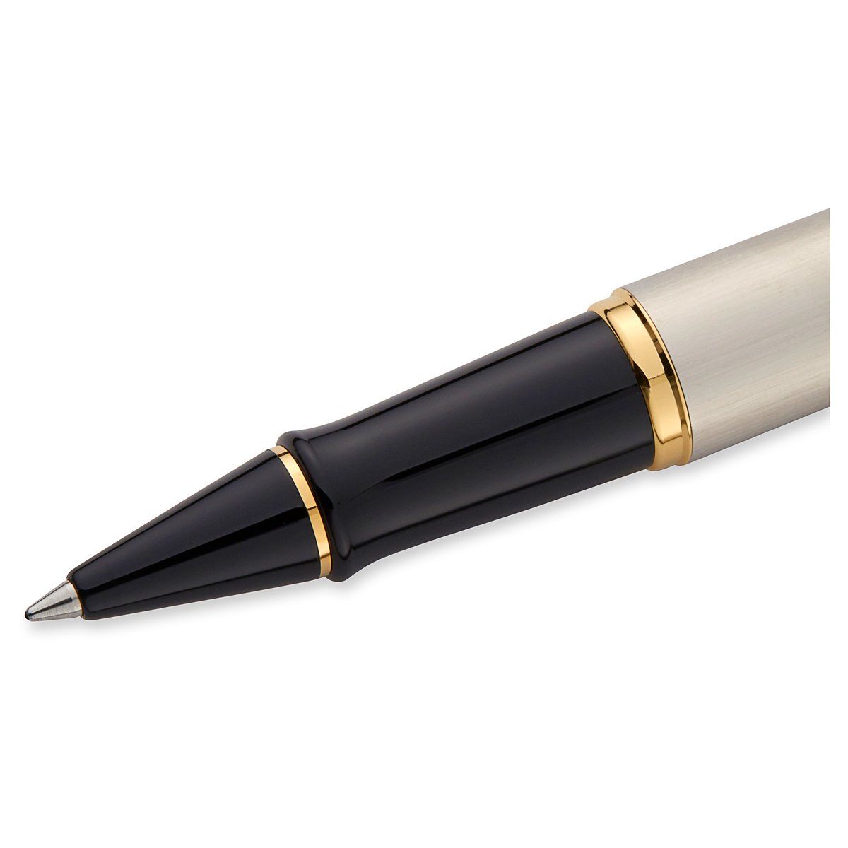 Ручка-роллер Waterman «Expert Stainless Steel GT» черная, 0.8мм, подарочная упаковка