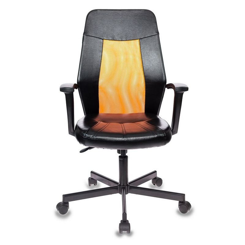 офисное Easy Chair 225 черное/оранжевое (искусственная кожа .