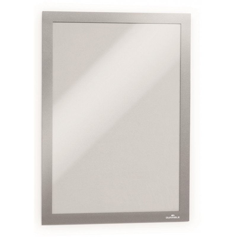Рамка А4 серебро самокл.осн. DURABLE Magaframe 487223 2шт