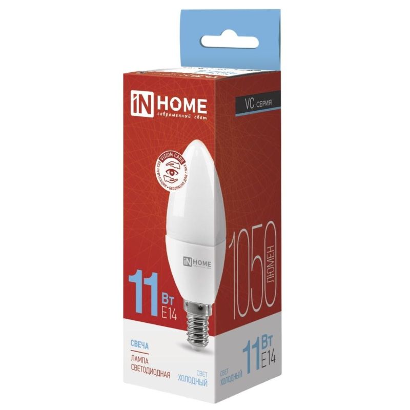 Лампа светодиодная LED-СВЕЧА-VC 11Вт 230В Е14 6500К 1050 Лм IN HOME