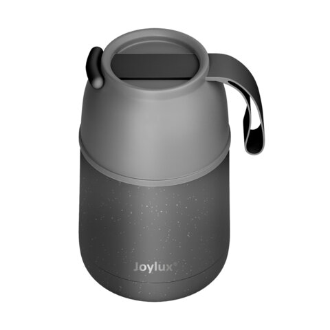 Термос 0.6 л для еды/напитков с широким горлом, JOYLUX (ДЖОЙЛЮКС) LUNCH, нержавеющая сталь SUS304, ложка-вилка