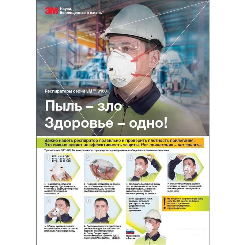 Респиратор 3М 8102 противоэрозольный FFP2 (720 штук в упаковке)