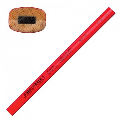 Карандаш столярный KOH-I-NOOR, грифель 5.0×2 мм, корпус красный