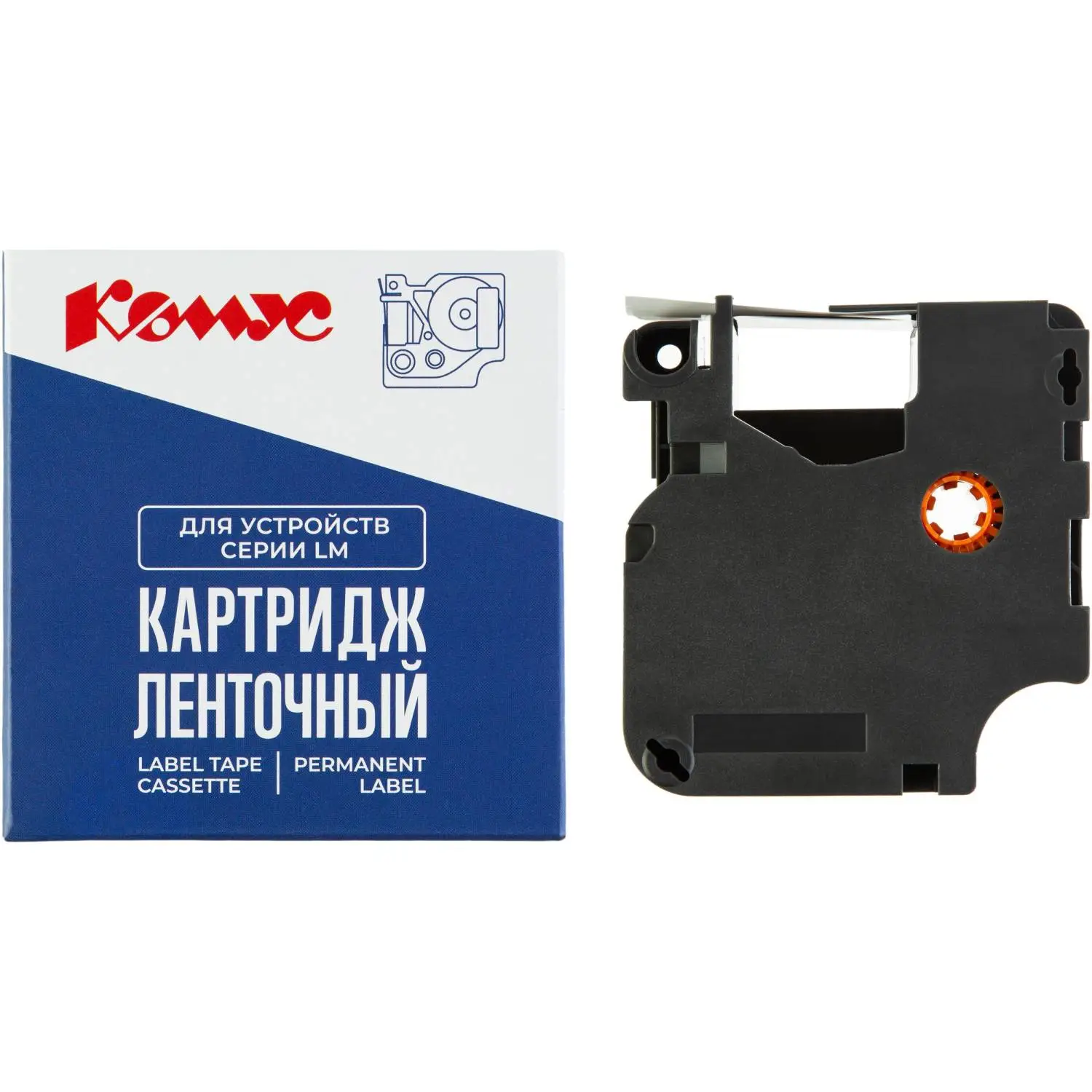 превью Картридж Комус D-S0720730/40918 для принтера этикеток (9 мм х 7 м, цвет ленты желтый, шрифт черный)