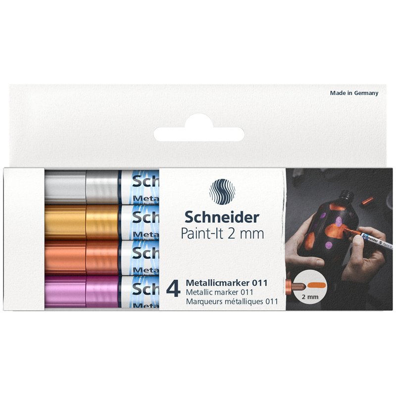 Набор маркеров для декорирования Schneider «Paint-It 011» 04цв., металлик, 2.0мм