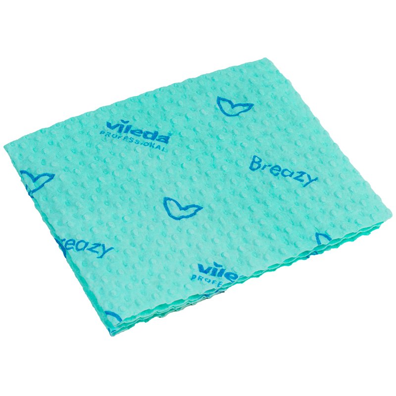 Салфетки хозяйственные Vileda Professional Бризи микрофибра 35.5×35 см зелёные 25 штук в упаковке (арт. производителя 161619)