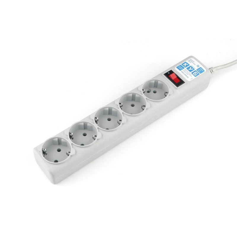 Сетевой фильтр Power Cube B 3.0 м 5 розеток (серый) 10А/2.2кВт (SPG-B-10)