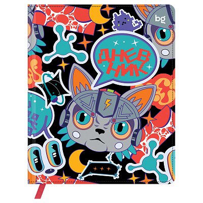 Дневник 1-11 кл. 48л. (твердый) BG «Cyber cat», иск. кожа (балакрон), печать, ляссе