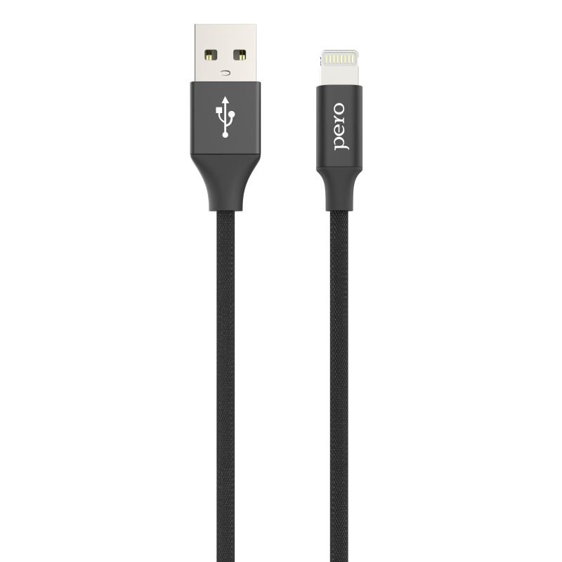 превью Кабель PERO, DC-02, 8-pin Lightning, 2.4А, 1м, черный