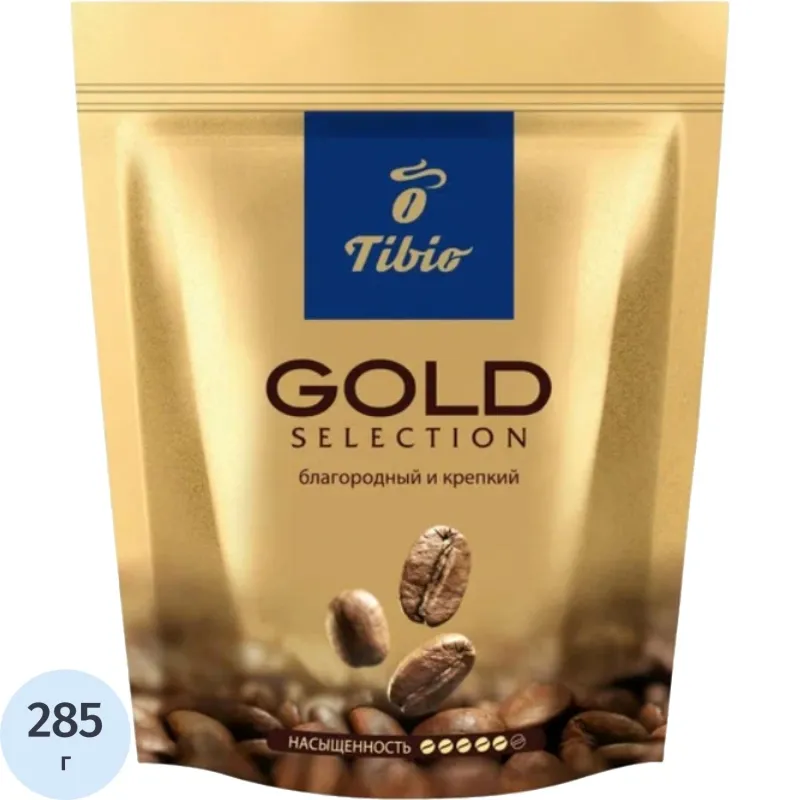 превью Кофе растворимый сублимированный Tibio Gold Selection 285 г (пакет)