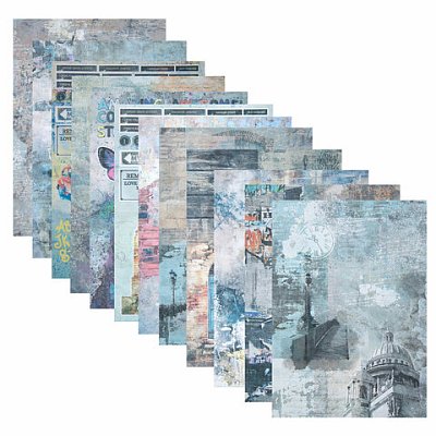 Бумага для скрапбукинга 15×21 см «Текстуры», двусторонняя,12 листов, 240 г/м2, ОСТРОВ СОКРОВИЩ