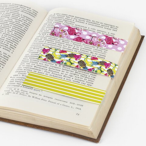Закладки для книг с магнитом «ТРОПИКИ», набор 6 шт., блестки, 25×196 мм, ЮНЛАНДИЯ, 111637