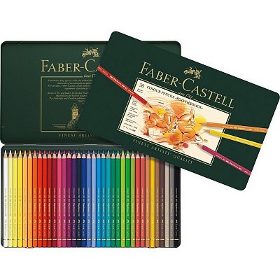 Карандаши цветные 36цв Faber-Castell Polychromos мет короб 110036