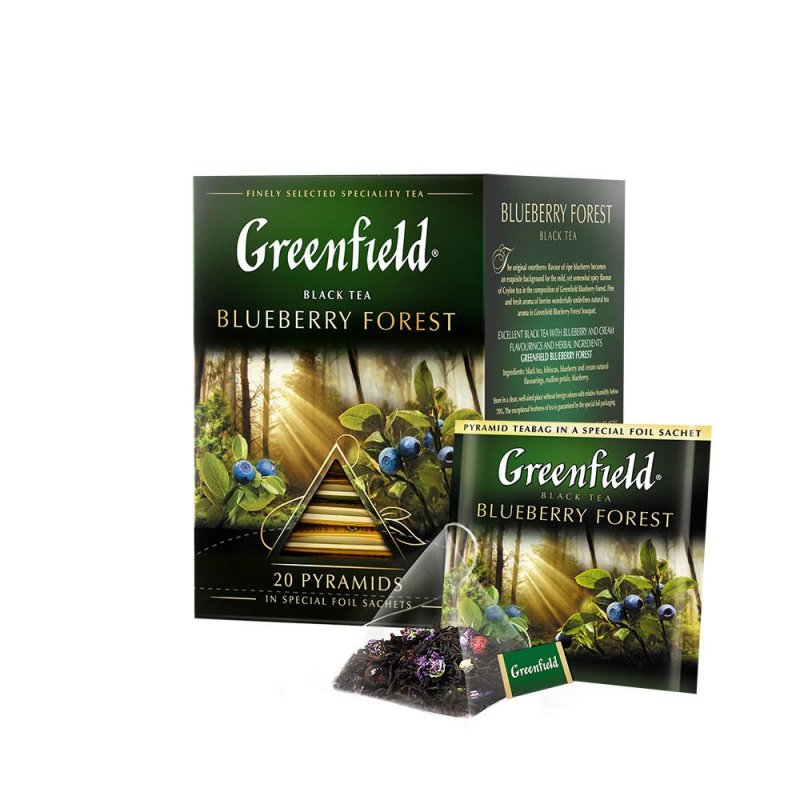 Чай Greenfield Blueberry Forest пирамидки (черный, фольгир., 20пак/уп ...