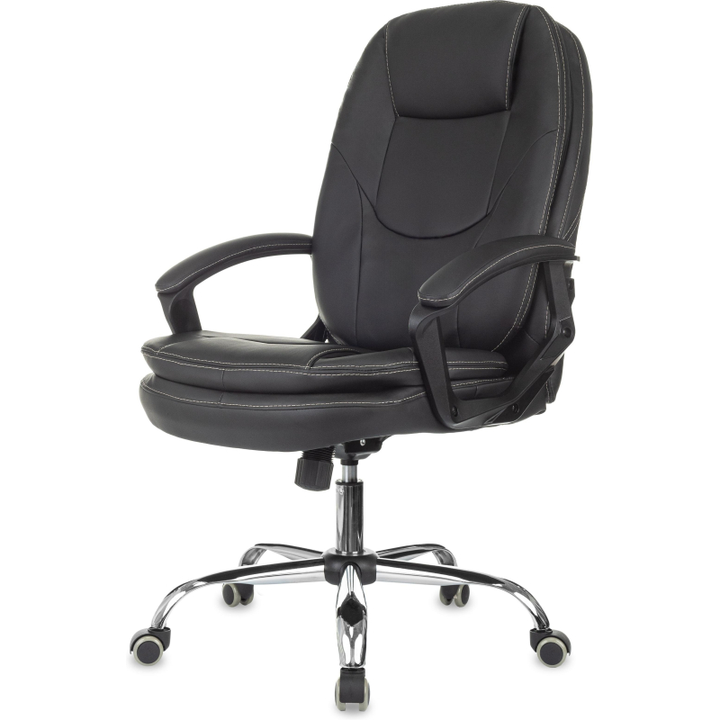 превью Кресло VB_EChair 668 TPU/SL черный экокожа крестов. металл хром