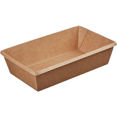Бумажный контейнер OneClick для салатов, для второго 800 мл коричневый (200×120×55мм, 300 штук в упаковке)