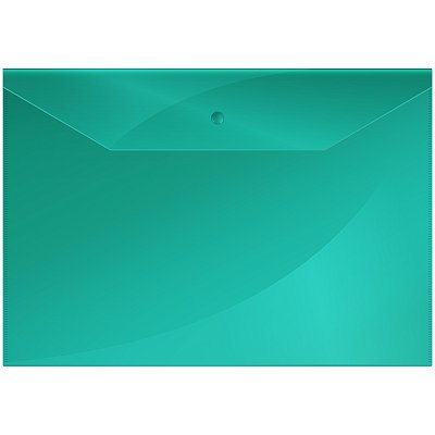 Папка-конверт на кнопке OfficeSpace А4, 150мкм, пластик, зеленая