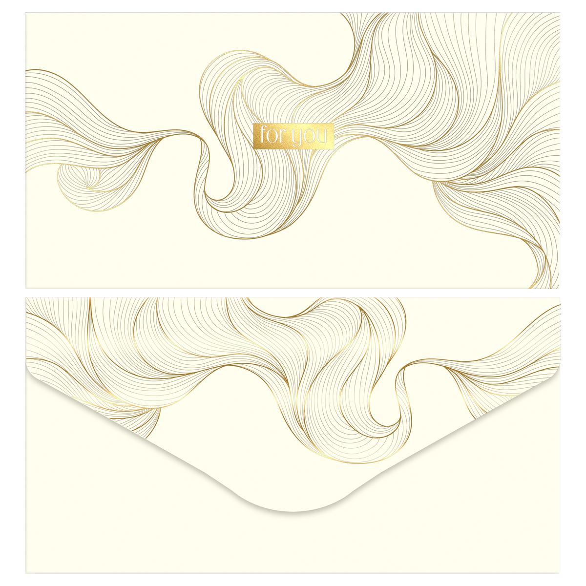 Конверт для денег MESHU «Gold flower» 85×164мм, матовая ламинация, фольга, 4 дизайна
