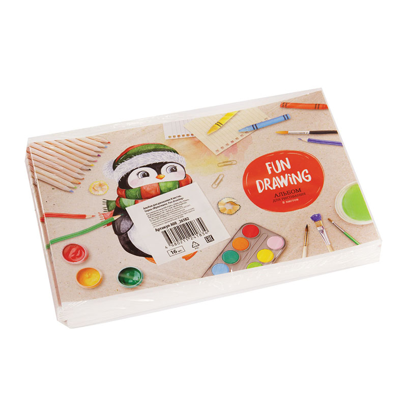 Альбом для рисования 08л., А4, на скрепке ArtSpace «Мультяшки. Fun drawing»